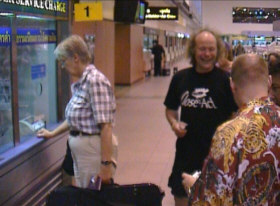 Last shopping stop: the airport tax booth.