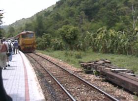 The train taking us to the famous bridge over the River Kwai
