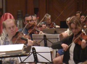 First violin section, first stand Marcel Dohmen and Saskia Luyendijk