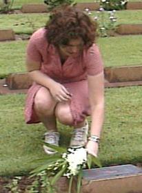 Annelieke Vermeulen finds the grave of a relative killed during WW II.