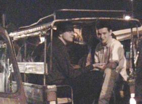 Jan Otten and Ronald Ligthart getting a ride.