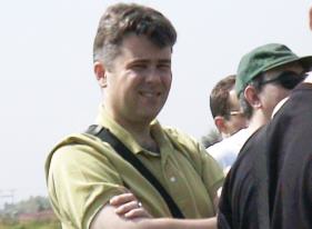 Joost Ector waiting for his turn to plant rice.