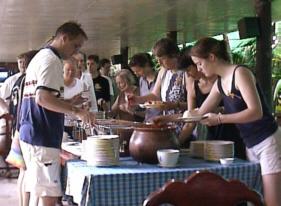 Riding an elephant really works up an appetite.