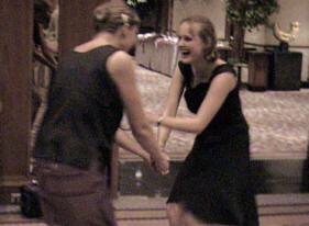 ... and returns shortly after to be re-united with little sister Saskia Luyendijk.