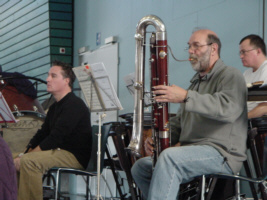 De extremen van de houtsectie: de piccolo en de contrafagot.